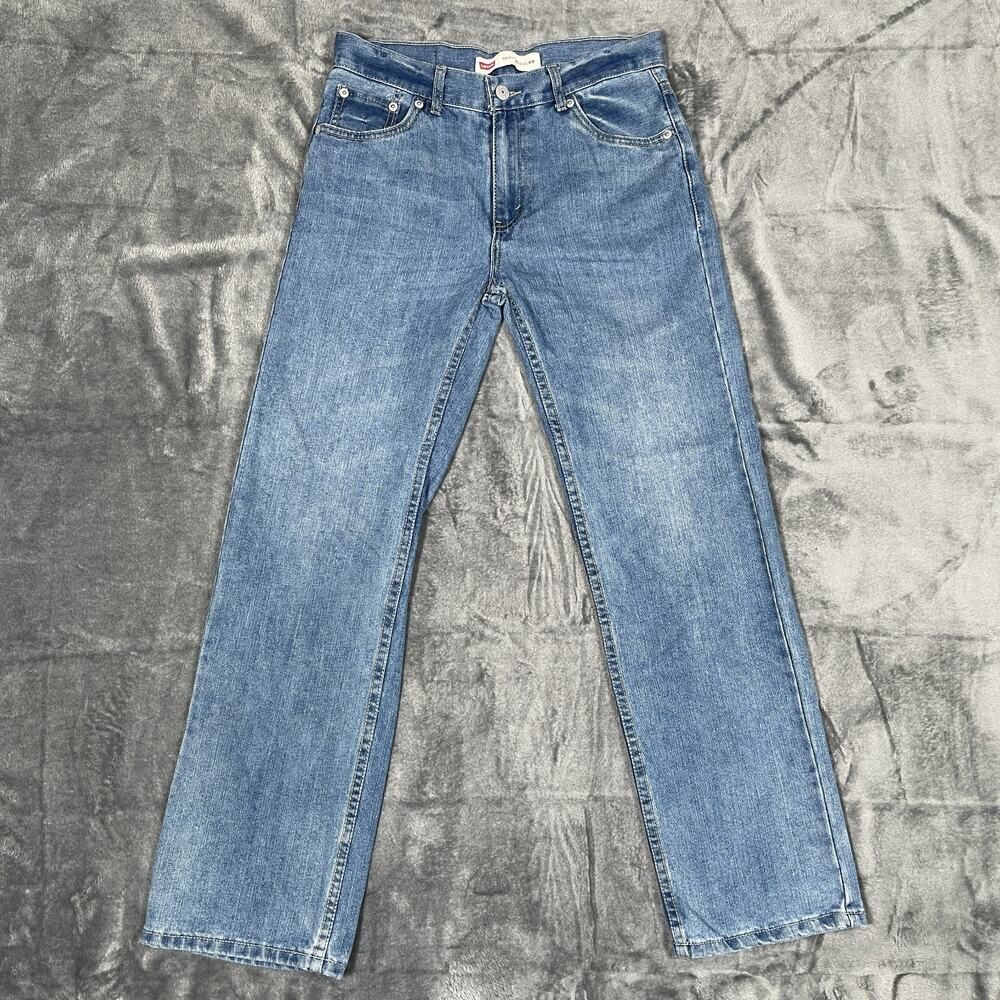 Levis 505 Jeans Womens 16 Regular 28x28 Straight Ankle Blue Zip Denim Casual